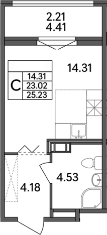 Купить Студию у метро Парнас в Ленинградской области. Вариант № 7601254, 0, площадь -  квм, цена 3506970 рублей