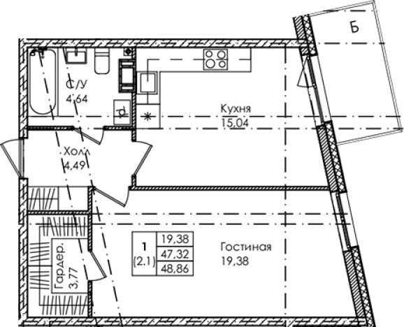 Купить двухкомнатную квартиру в новостройках у метро Беговая в Санкт-Петербурге. Вариант № 6855890, 0, площадь -  квм, цена 16325000 рублей