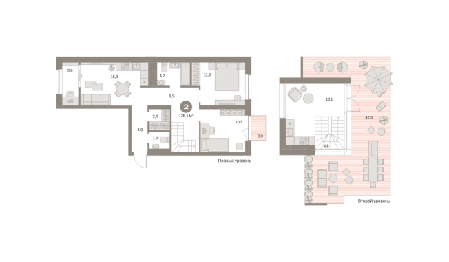 Купить двухкомнатную квартиру у метро Домодедовская в Видном. Вариант № 8496952, 0, площадь -  квм, цена 16100000 рублей