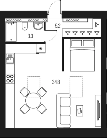 Купить Студию у метро Спортивная в Санкт-Петербурге. Вариант № 5588547, 0, площадь -  квм, цена 25775832 рублей