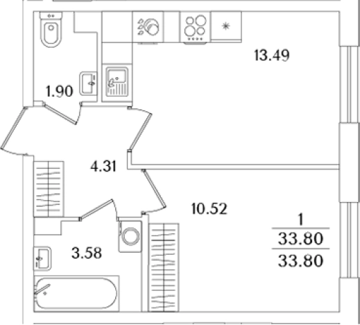 Купить двухкомнатную квартиру в новостройках у метро Проспект Ветеранов в Санкт-Петербурге. Вариант № 6712769, 0, площадь -  квм, цена 10985889 рублей