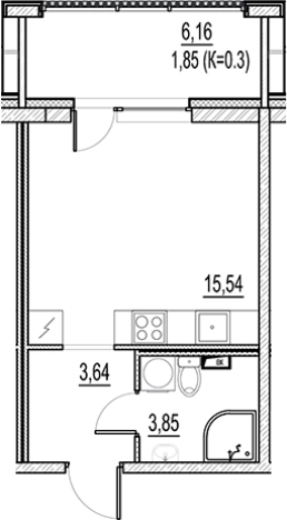 Купить Студию у метро Звёздная в Санкт-Петербурге. Вариант № 6256148, 0, площадь -  квм, цена 4452000 рублей