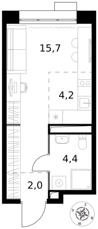 Купить однокомнатную квартиру у метро Саларьево в Москве. Вариант № 9693088, 0, площадь -  квм, цена 15785260 рублей