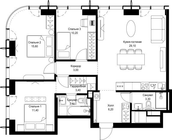 Купить квартиру у метро Мякинино в Москве. Вариант № 5232610, 0, площадь -  квм, цена 31009774 рублей