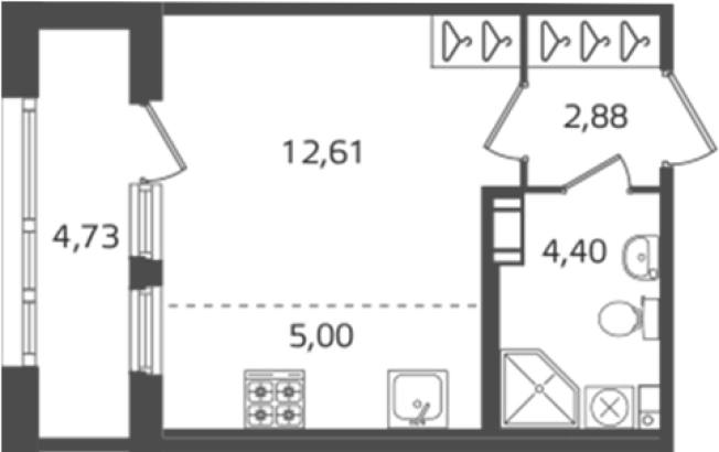 Купить Студию в ЖК Б15 в Санкт-Петербурге. Вариант № 6241548, 0, площадь -  квм, цена 9216767 рублей
