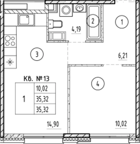 Купить однокомнатную квартиру в новостройках в ЖК PlUS Пулковский в Санкт-Петербурге. Вариант № 5584898, 0, площадь -  квм, цена 7611047 рублей
