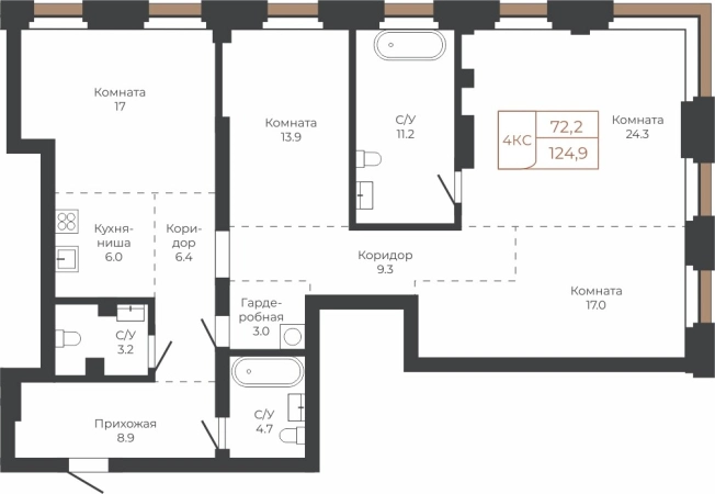 Купить Студию в Барнауле. Вариант № 6841299, 0, площадь -  квм, цена 27833256 рублей