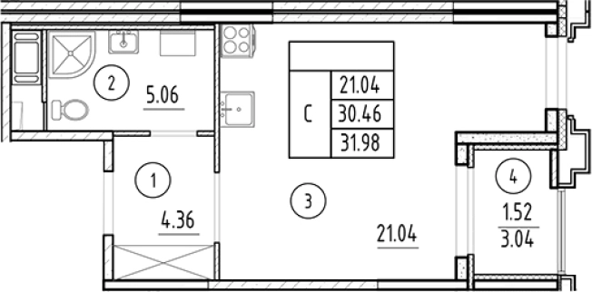 Купить Студию в ЖК Ассамблея в Санкт-Петербурге. Вариант № 6231636, 0, площадь -  квм, цена 16424928 рублей