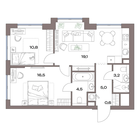 Купить квартиру в ЖК Акценты в Москве. Вариант № 880205, 0, площадь -  квм, цена 25295858 рублей