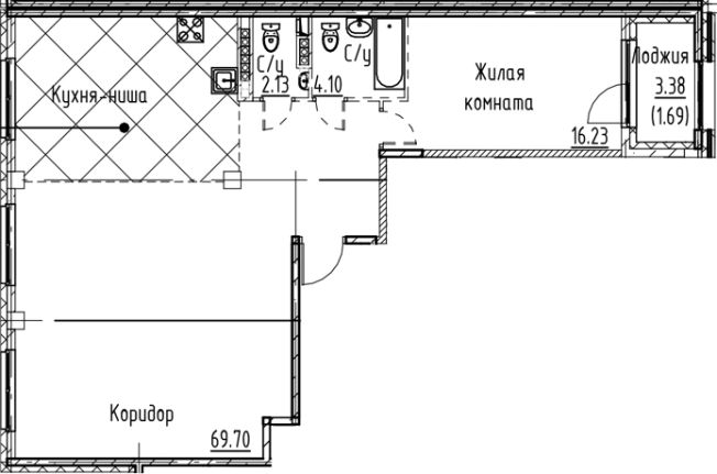 . Вариант № 6830703, 0, площадь - 92.16 квм, цена 24066480 рублей