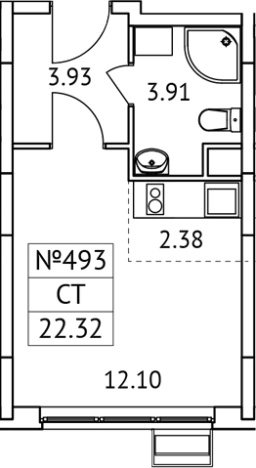 Купить Студию в Микрорайоне Птицефабрика, посёлок городского типа Томилино в Московской области. Вариант № 127735, 0, площадь -  квм, цена 4482400 рублей