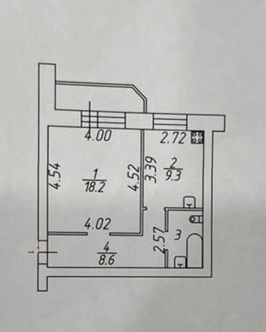 . Вариант № 41675, 23, площадь - 39.1 квм, цена 4290000 рублей