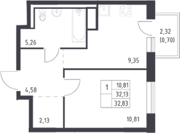 Купить квартиру в ЖК Квартал Лаголово в Ленинградской области. Вариант № 6708219, 0, площадь -  квм, цена 4866555 рублей