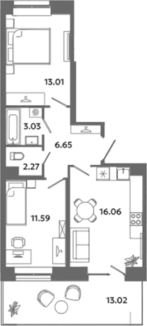 Купить квартиру в ЖК Загляденье в Ленинградской области. Вариант № 6631622, 0, площадь -  квм, цена 9565081 рублей