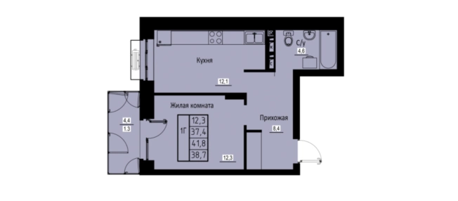 Купить однокомнатную квартиру на улице Норильская в Улан-Удэ. Вариант № 159381, 0, площадь -  квм, цена 6037200 рублей