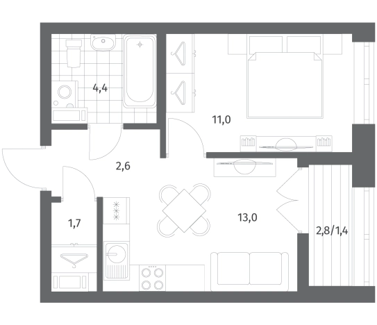 Купить квартиру в ЖК NEWПИТЕР в Ленинградской области. Вариант № 6057871, 0, площадь -  квм, цена 7786000 рублей