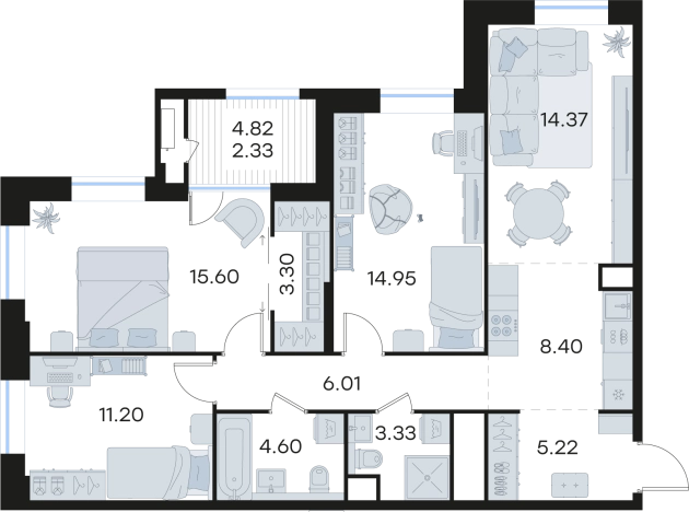 Купить квартиру в ЖК Glorax Черниговская в Нижнем Новгороде. Вариант № 3593145, 0, площадь -  квм, цена 26999998 рублей