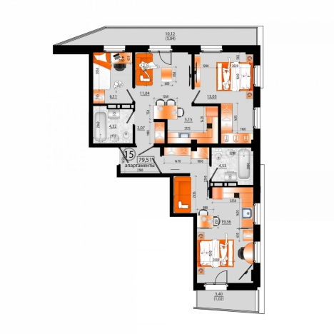 Купить трехкомнатную квартиру в районе Ленинский в Владивостоке. Вариант № 6056806, 0, площадь -  квм, цена 16061020 рублей