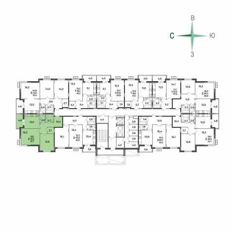 Купить квартиру в ЖК Маршал в Коврове. Вариант № 2731716, 5, площадь -  квм, цена 6398290 рублей