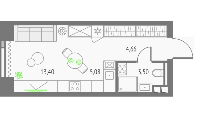 Купить Студию в районе Бутырский в Москве. Вариант № 151108, 0, площадь -  квм, цена 18817527 рублей