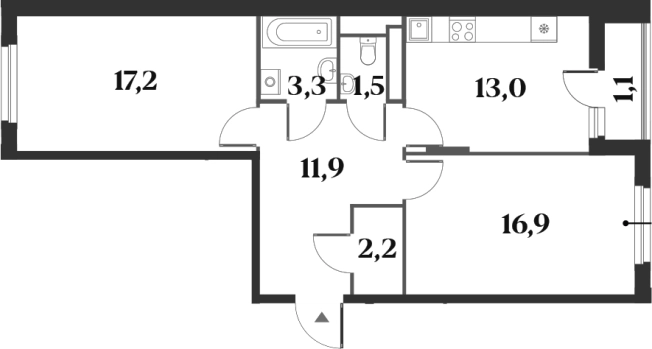 Купить двухкомнатную квартиру в ЖК Миниполис 8 Кленов в Красногорске. Вариант № 142831, 0, площадь - квм, цена 17152048 рублей