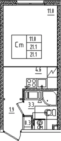 Купить Студию на улице Товарищеский проспект в Санкт-Петербурге. Вариант № 7572732, 0, площадь -  квм, цена 6432968 рублей