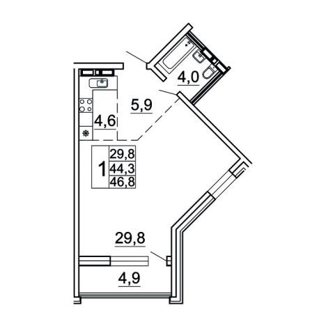 Купить однокомнатную квартиру в районе Советский в Владивостоке. Вариант № 9417162, 0, площадь -  квм, цена 9544202 рублей
