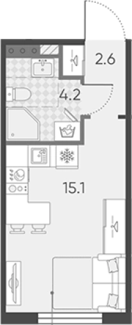 Купить квартиру в новостройках у метро Купчино в Санкт-Петербурге. Вариант № 7597464, 0, площадь -  квм, цена 5443004 рублей