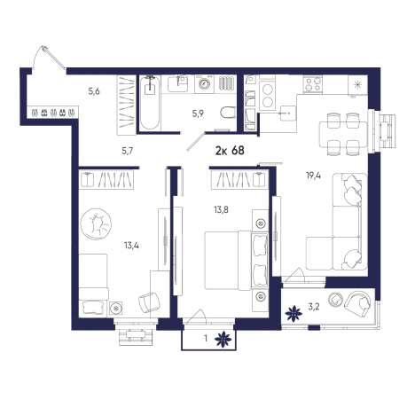 Купить квартиру на улице Яшиной в Пензе. Вариант № 10320135, 0, площадь -  квм, цена 7765600 рублей