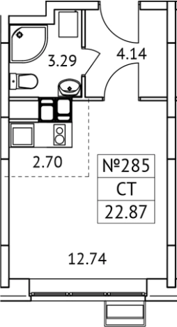 Купить Студию в Микрорайоне Птицефабрика, посёлок городского типа Томилино в Московской области. Вариант № 127698, 0, площадь -  квм, цена 5324070 рублей