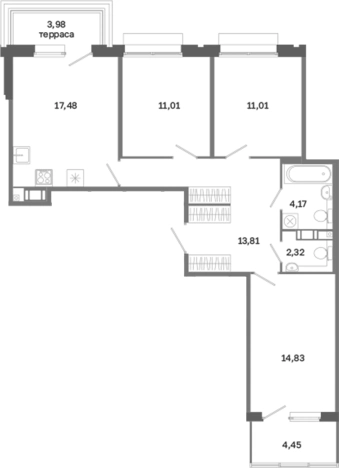 Купить многокомнатную квартиру у метро Обводный Канал в Санкт-Петербурге. Вариант № 6260886, 0, площадь -  квм, цена 32493902 рублей