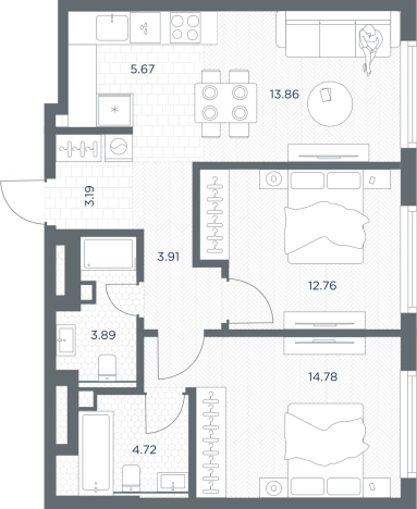 Купить двухкомнатную квартиру в районе Марьина Роща в Москве. Вариант № 9361690, 0, площадь -  квм, цена 32807170 рублей