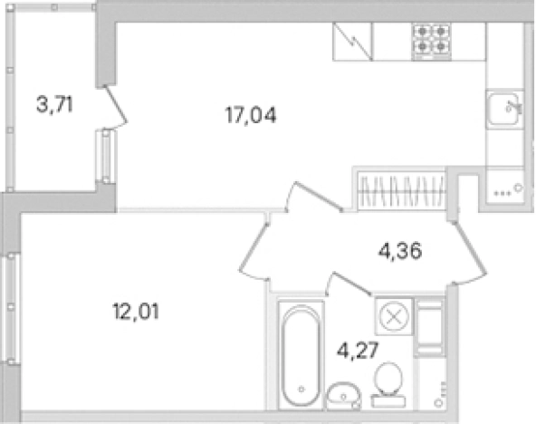 Купить двухкомнатную квартиру у метро Проспект Большевиков в Ленинградской области. Вариант № 8489034, 0, площадь - квм, цена 6827616 рублей