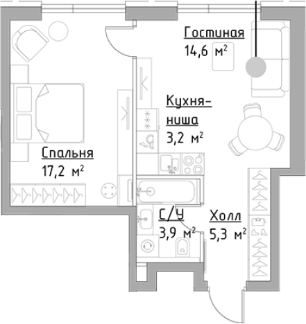 Купить двухкомнатную квартиру в ЖК Павелецкая Сити в Москве. Вариант № 133484, 0, площадь -  квм, цена 20609355 рублей