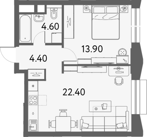 Купить двухкомнатную квартиру на вторичке в ЖК ILOVE в Москве. Вариант № 78288, 0, площадь -  квм, цена 20629620 рублей