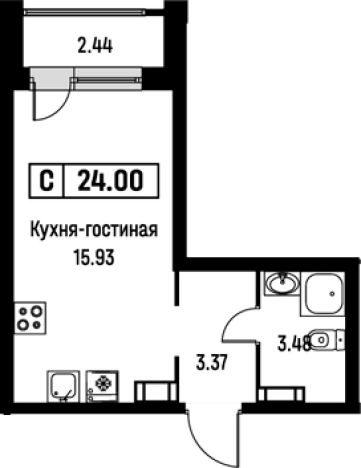 Купить Студию в новостройках в ЖК Урбанист в Мурине. Вариант № 8062124, 0, площадь -  квм, цена 5051106 рублей