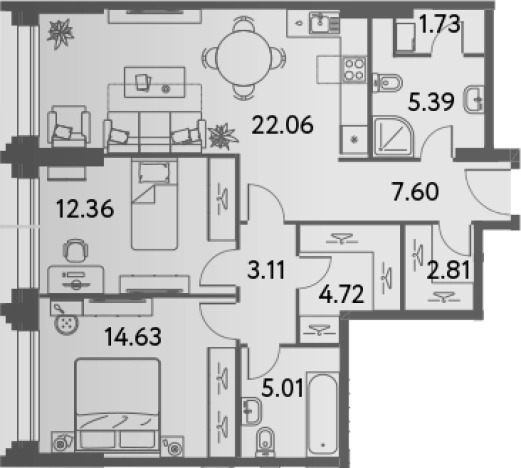 Купить трехкомнатную квартиру в новостройках у метро Алексеевская в Москве. Вариант № 77115, 0, площадь -  квм, цена 30279648 рублей