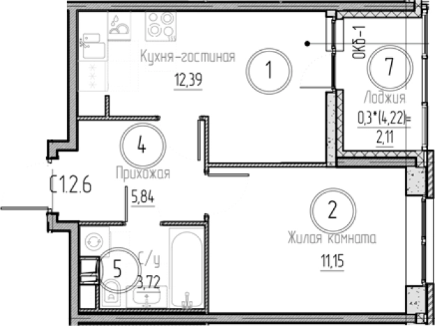 Купить однокомнатную квартиру в ЖК Verba в Ленинградской области. Вариант № 8930918, 0, площадь - квм, цена 5487691 рублей