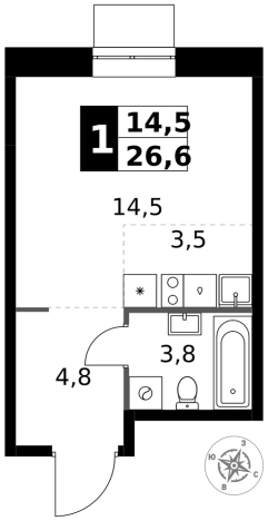 Купить однокомнатную квартиру в новостройках в ЖК 1-й Измайловский в Москве. Вариант № 9834197, 0, площадь -  квм, цена 16875040 рублей