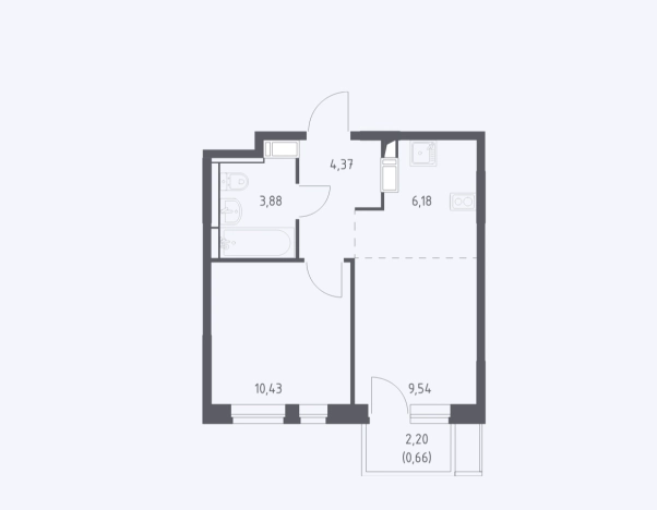 Купить двухкомнатную квартиру в новостройках на улице Проектируемый проезд № 6415 в Москве. Вариант № 1822134, 2, площадь - квм, цена 7150000 рублей