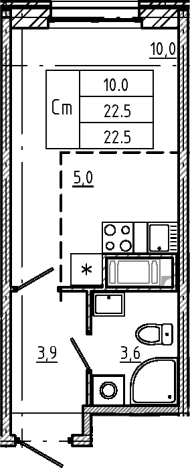 Купить Студию в новостройках у метро Ладожская в Санкт-Петербурге. Вариант № 6243319, 0, площадь -  квм, цена 7958295 рублей