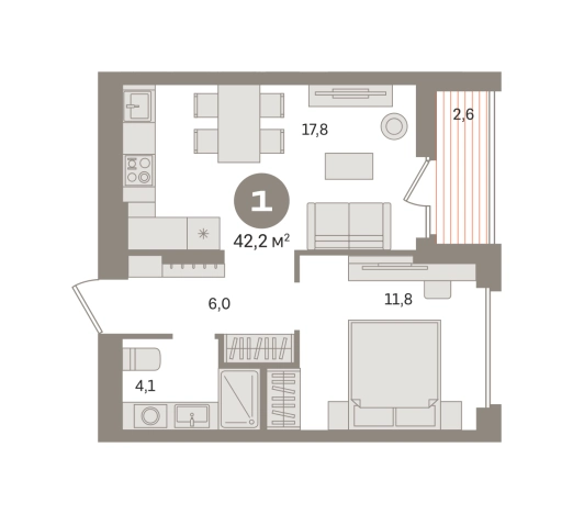 Купить однокомнатную квартиру в новостройках в Видном. Вариант № 8615440, 0, площадь - квм, цена 7540000 рублей