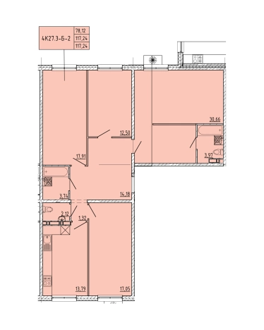 Купить многокомнатную квартиру в новостройках в Пензе. Вариант № 86443, 0, площадь -  квм, цена 11372280 рублей