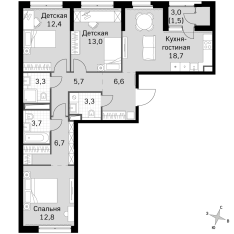 Купить квартиру в новостройках в ЖК Sky Garden в Москве. Вариант № 9496980, 0, площадь -  квм, цена 36386730 рублей