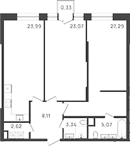. Вариант № 6203859, 0, площадь - 93.49 квм, цена 37687494 рублей