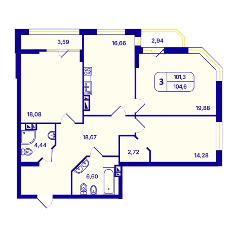 Купить трехкомнатную квартиру в ЖК 6 звезд - Шесть звезд (НОВОСИБИРСК) в Новосибирске. Вариант № 10056526, 0, площадь -  квм, цена 13100000 рублей