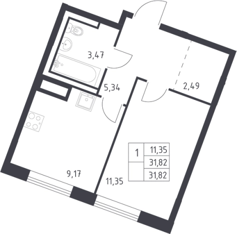 Купить квартиру в ЖК Квартал Лаголово в Ленинградской области. Вариант № 6708162, 0, площадь -  квм, цена 4629683 рублей