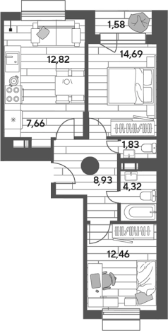 Купить трехкомнатную квартиру в Пушкине. Вариант № 113446, 0, площадь -  квм, цена 9500776 рублей