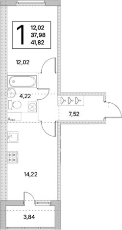 Купить двухкомнатную квартиру у метро Проспект Большевиков в Ленинградской области. Вариант № 8488146, 0, площадь - квм, цена 6798420 рублей