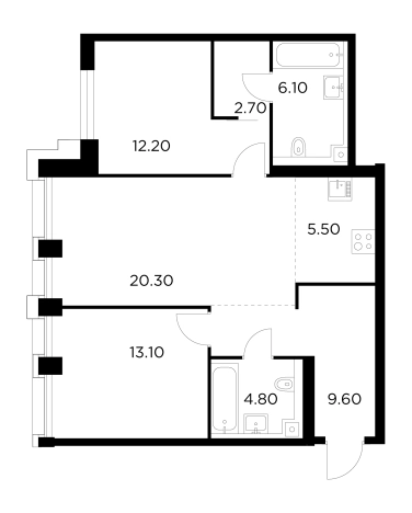 Купить трехкомнатную квартиру у метро Балтийская в Москве. Вариант № 9104621, 1, площадь -  квм, цена 35096700 рублей